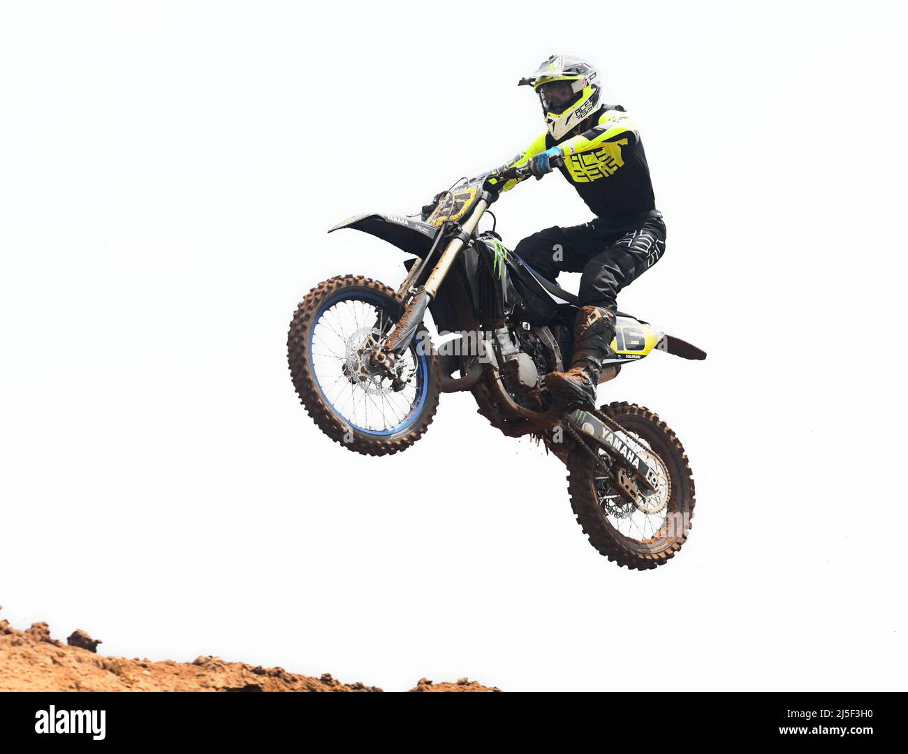 Motorcycle race - Jump, extreme sport Stock Photo