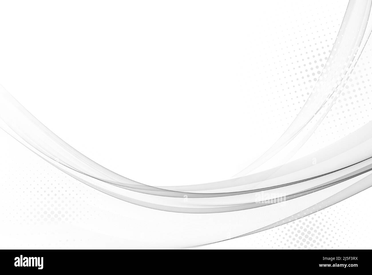 Gray transparent wave flow with halftone effect on white background ...