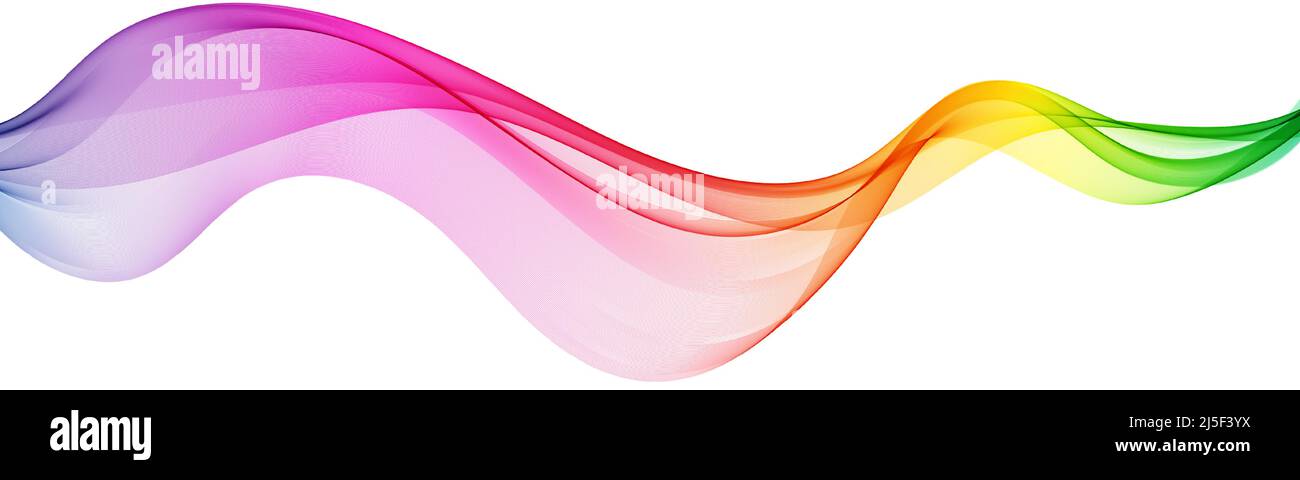 Abstract smoky waves background.Transparent multicolored abstract wave flow. Stock Vector
