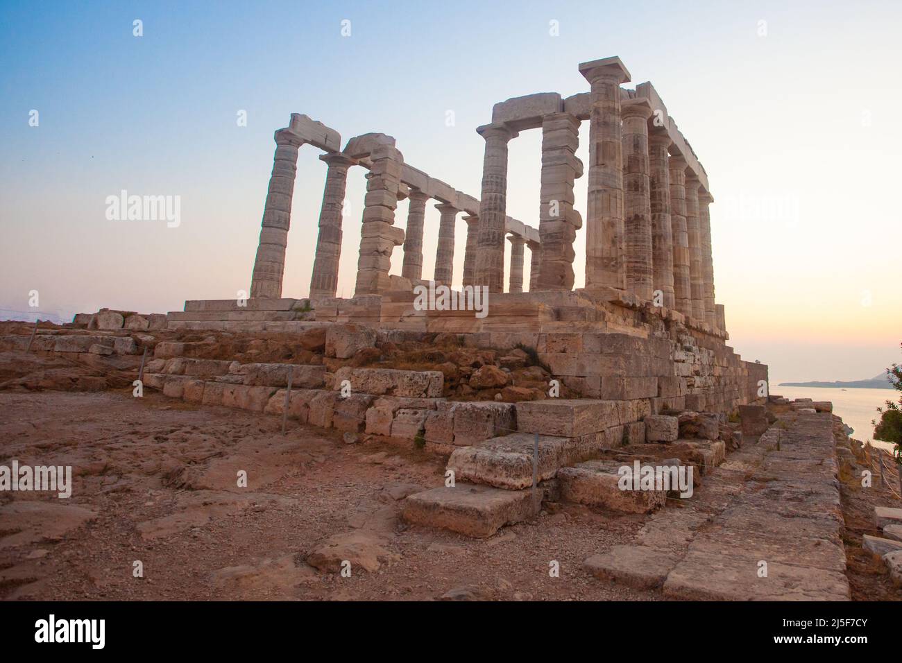 Greece landscape.Temple of Poseidon at Sounion Stock Photo - Alamy