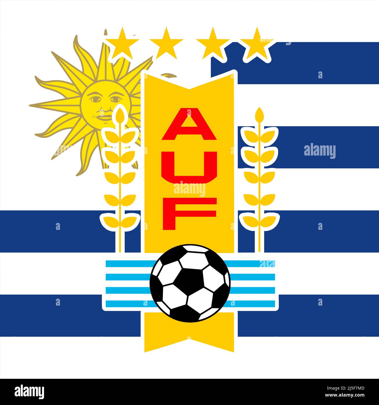 Uruguay football federation logo with national flag, FIFA World Cup 2022,  illustration Stock Photo - Alamy