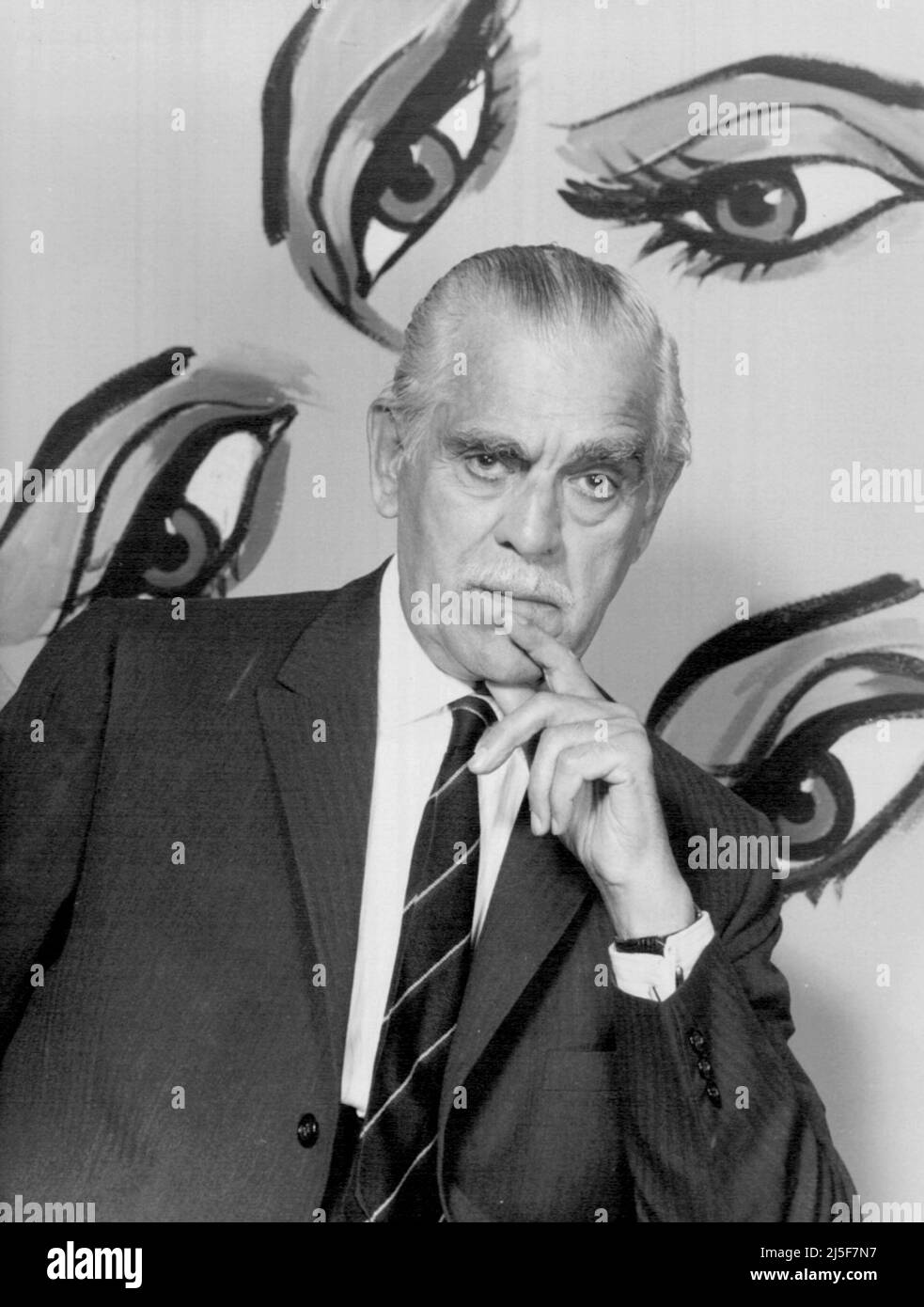 Boris Karloff from the television program Thriller. NBC Television - 1960 Stock Photo
