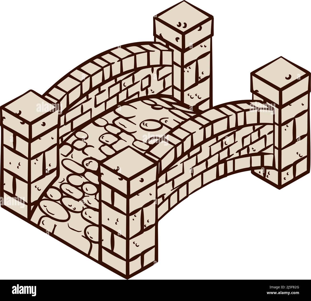 Stone Bridge Map Icon Vintage Illustration Stock Vector