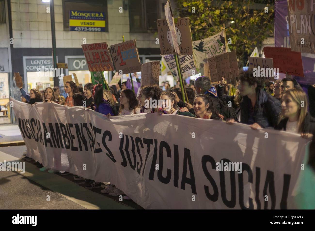 Buenos Aires, Argentina. 22nd Apr, 2022. Protesters from different groups march on Earth Day. (Credit Image: © Esteban Osorio/Pacific Press via ZUMA Press Wire) Credit: ZUMA Press, Inc./Alamy Live News Stock Photo