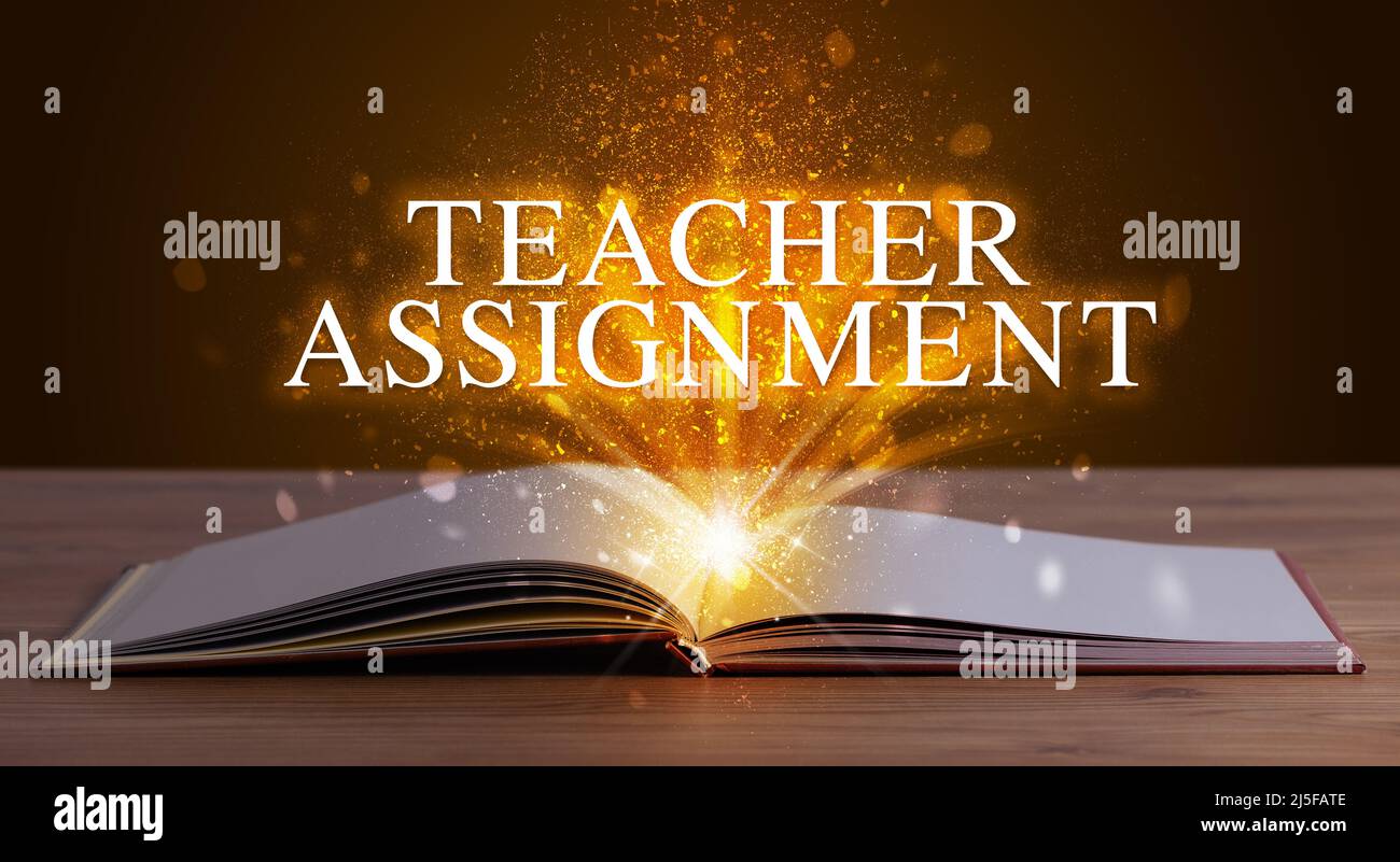Educational inscription coming out from an open book Stock Photo - Alamy