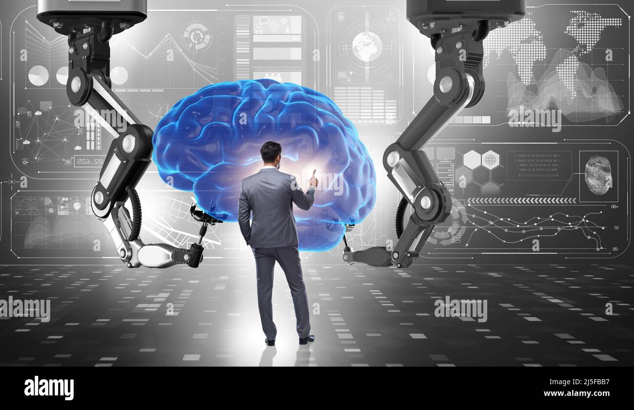 The artificial intelligence concept with businessman Stock Photo - Alamy