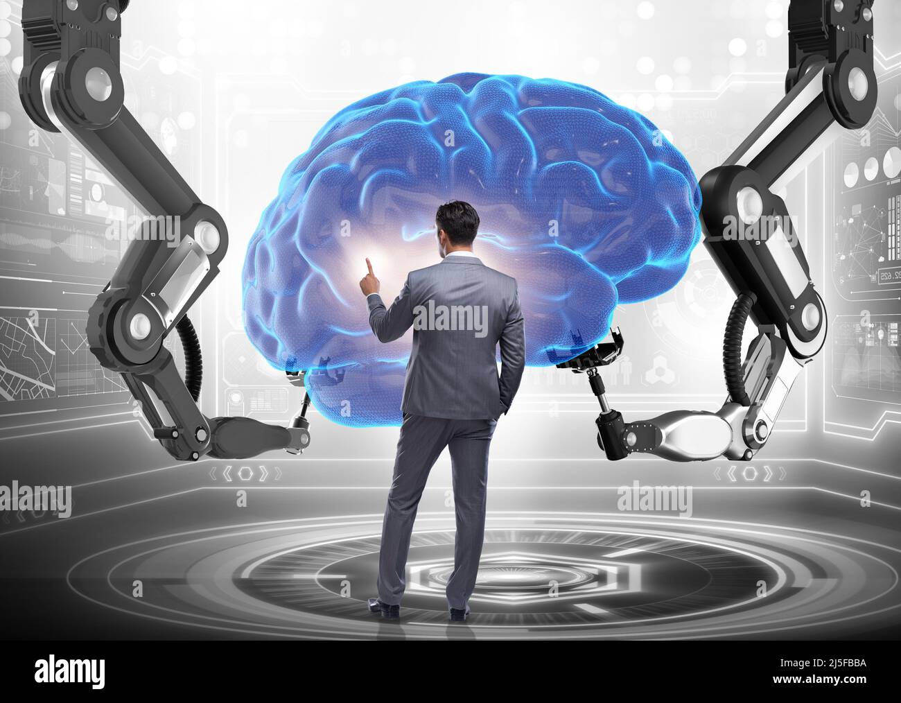The artificial intelligence concept with businessman Stock Photo - Alamy