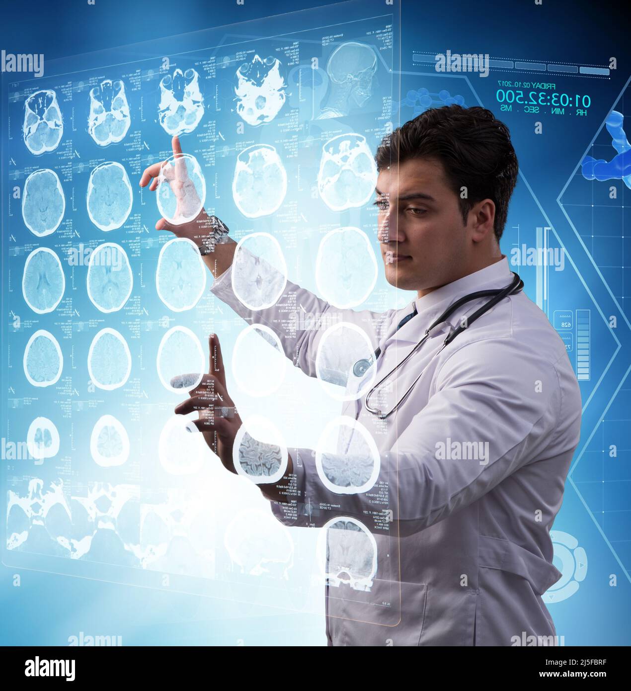 The male doctor studing xray image of mri scan Stock Photo Alamy