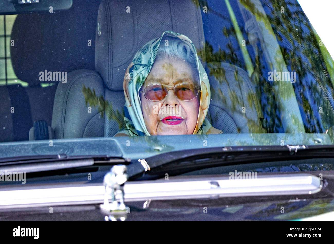 Sandringham, UK. 21st Apr, 2022. Queen Elizabeth II seen on her 96th