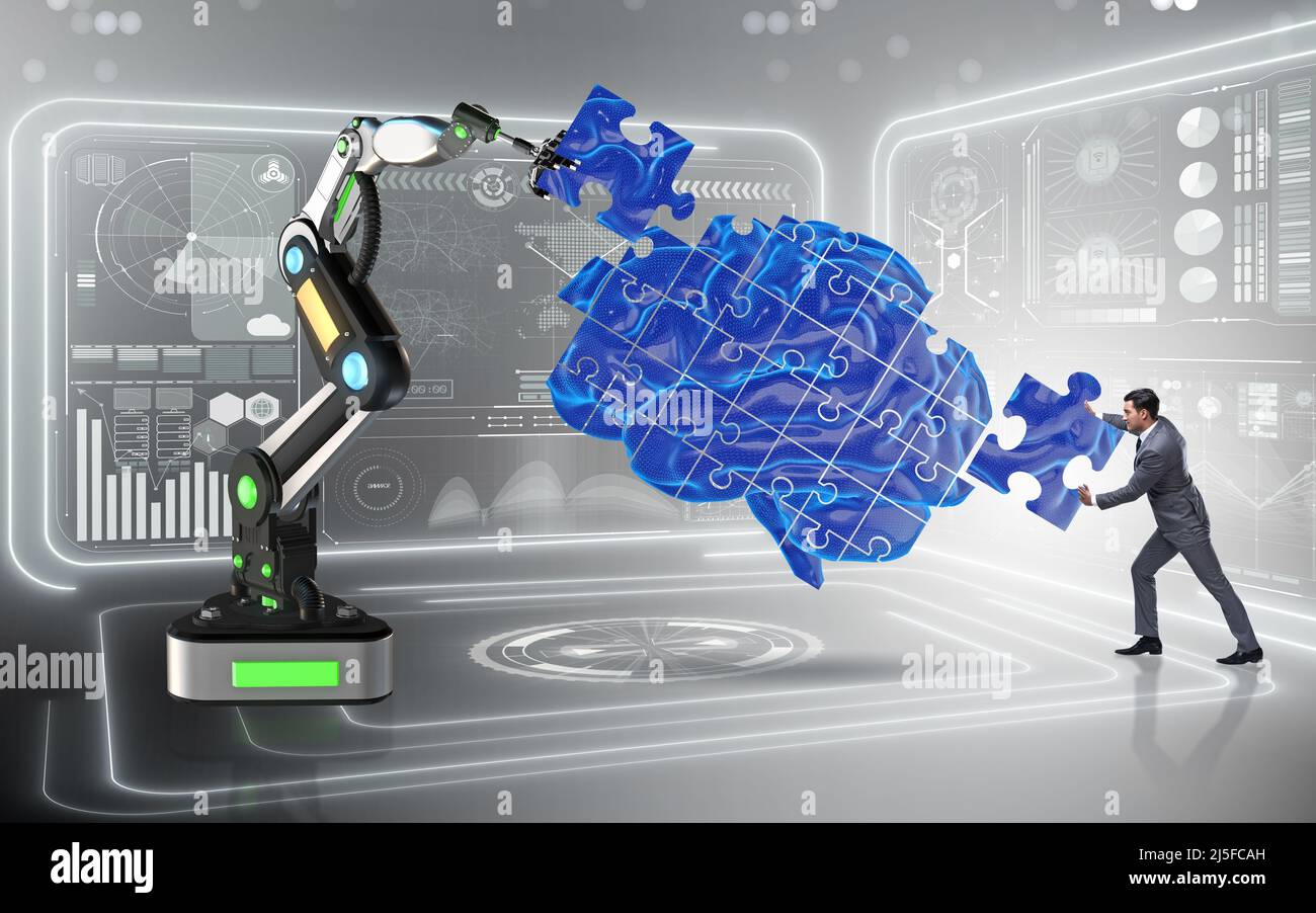 The artificial intelligence concept with businessman Stock Photo - Alamy