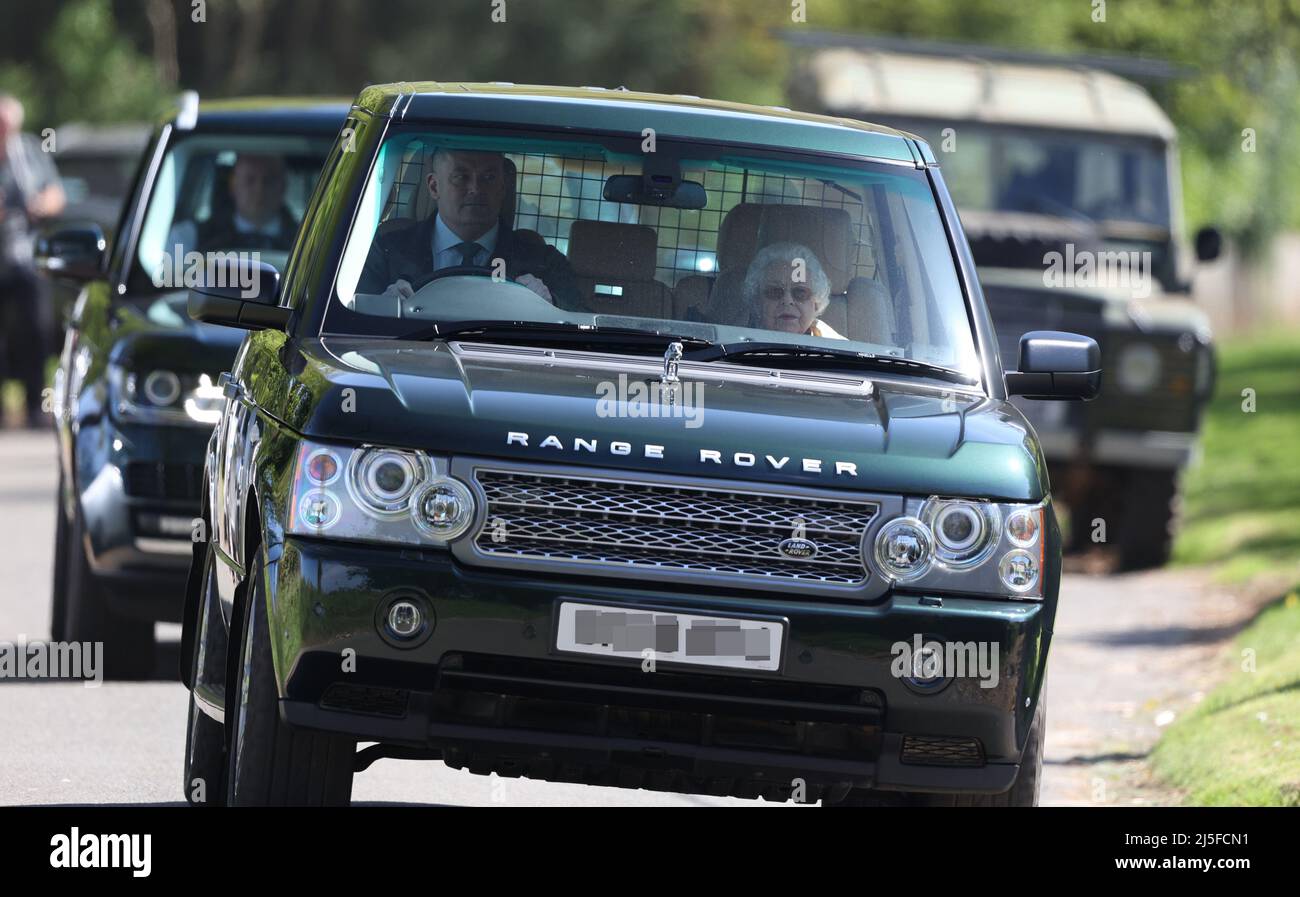 Sandringham, UK. 21st Apr, 2022. Queen Elizabeth II seen on her 96th