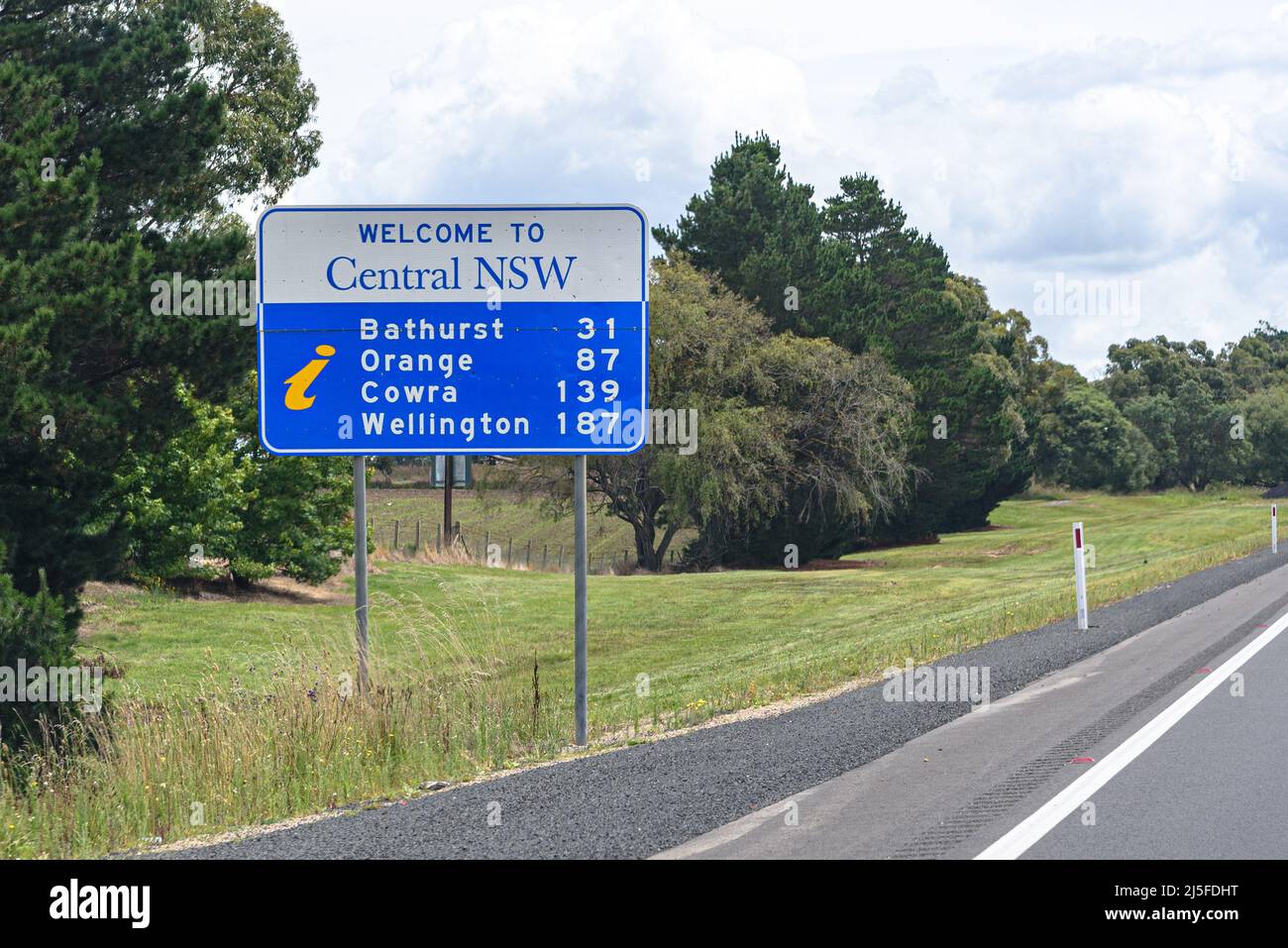 The to Central NSW Sign on the Great Western Highway Stock