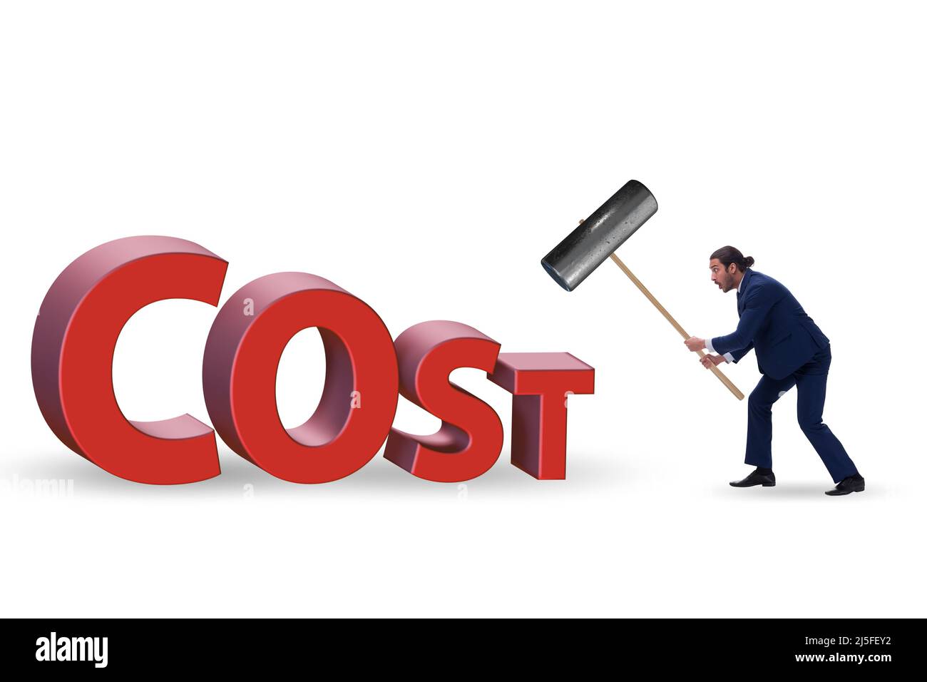 Cost optimisation concept with the falling costs Stock Photo Alamy