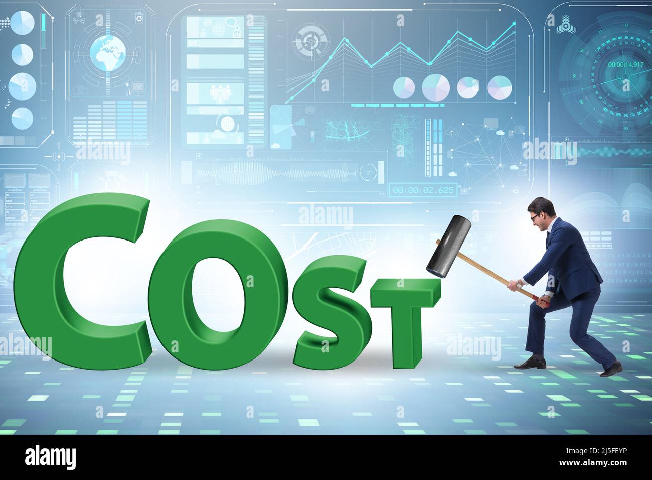 Cost optimisation concept with the falling costs Stock Photo Alamy