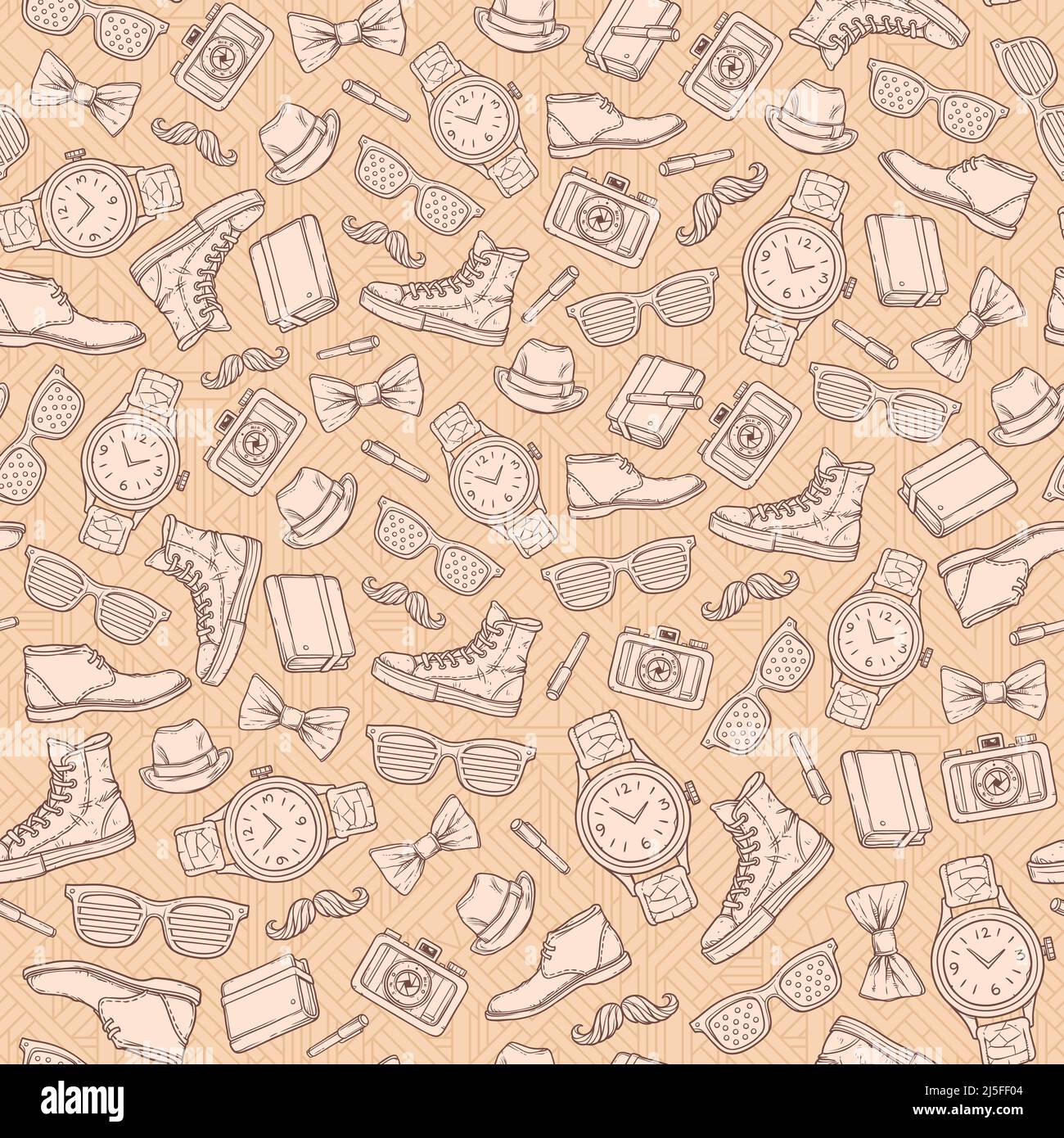Vector hipster seamless pattern. It can be used as a design element. Stock Vector