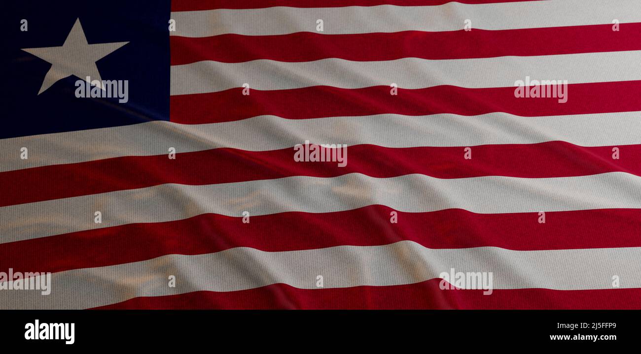 Flag of Liberia with Folds 3D Render Stock Photo - Alamy