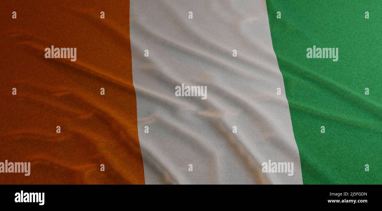 Vintage Cote d Ivoire Ivory Coast flag 3D Render Stock Photo - Alamy