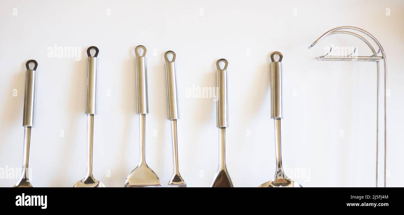 Set of 6  kitchen utensils. Stock Photo