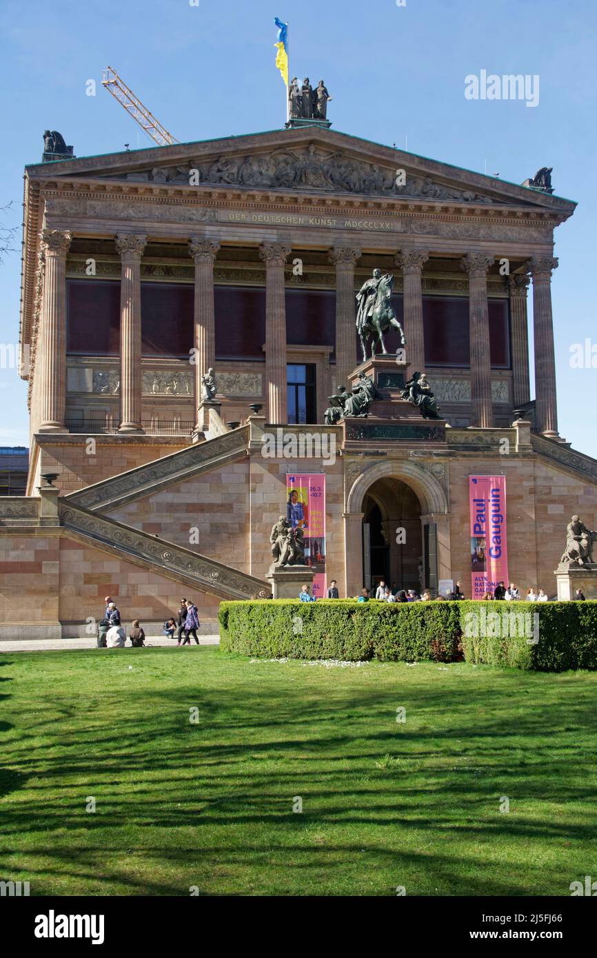 Alte Nationalgalerie, Bronzestatue Friedrich Wilhelm IV. zu Pferde, Museumsinsel, Berlin Mitte, Berlin, Deutschland, Europa Stock Photo