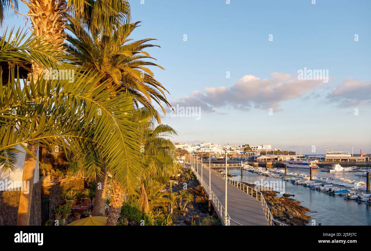 Hafen Puerto del Carmen, Lanzarote, Kanarische Inseln, Kanaren, Spanien Stock Photo