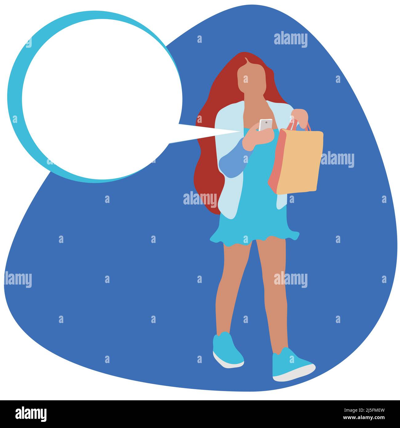 Young woman walking with bag vector illustration isolated Stock Vector ...