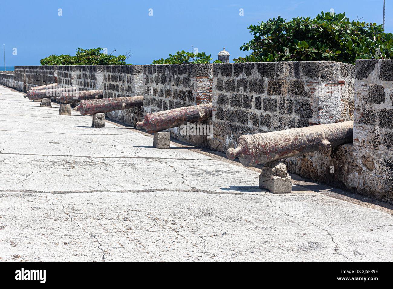 Historic wall, Cartagena de Indias, Colombia. Stock Photo