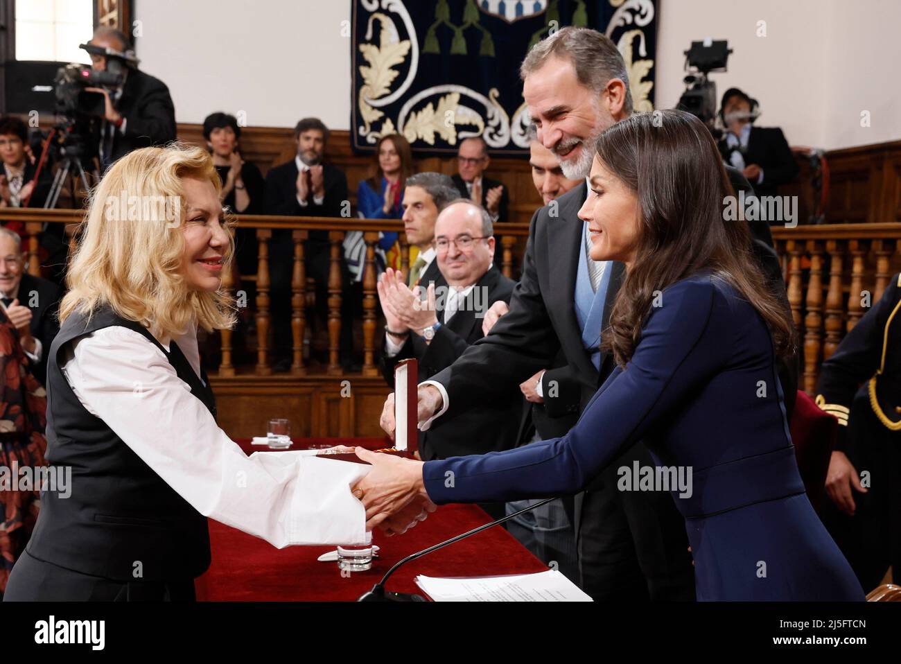 Madrid, Spain. 22nd Apr, 2022. 22042022 Madrid Queen Letizia and King