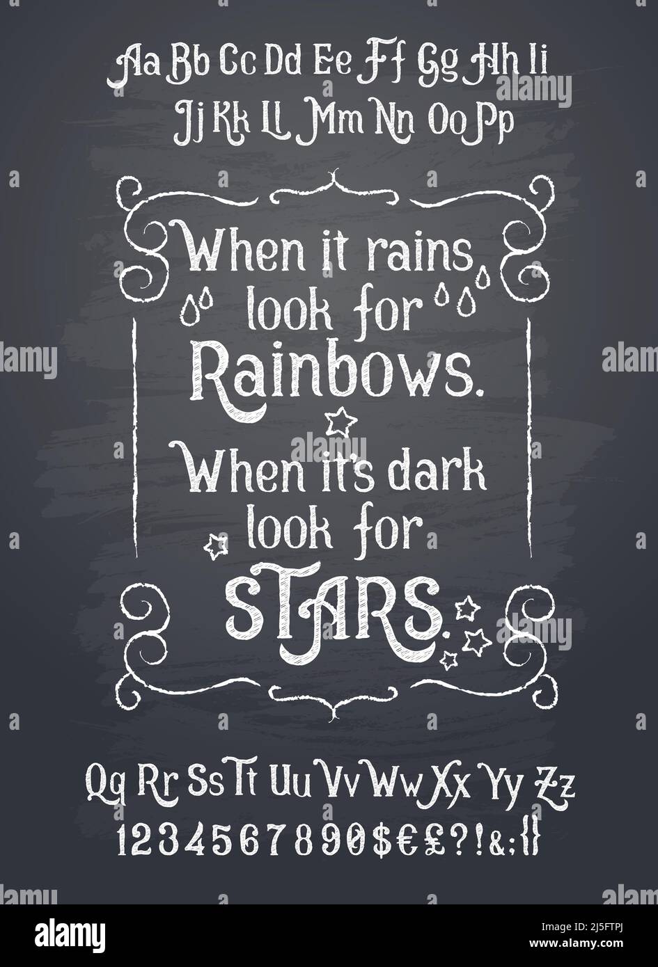 Vector illustration of retro font, uppercase and lowercase letters