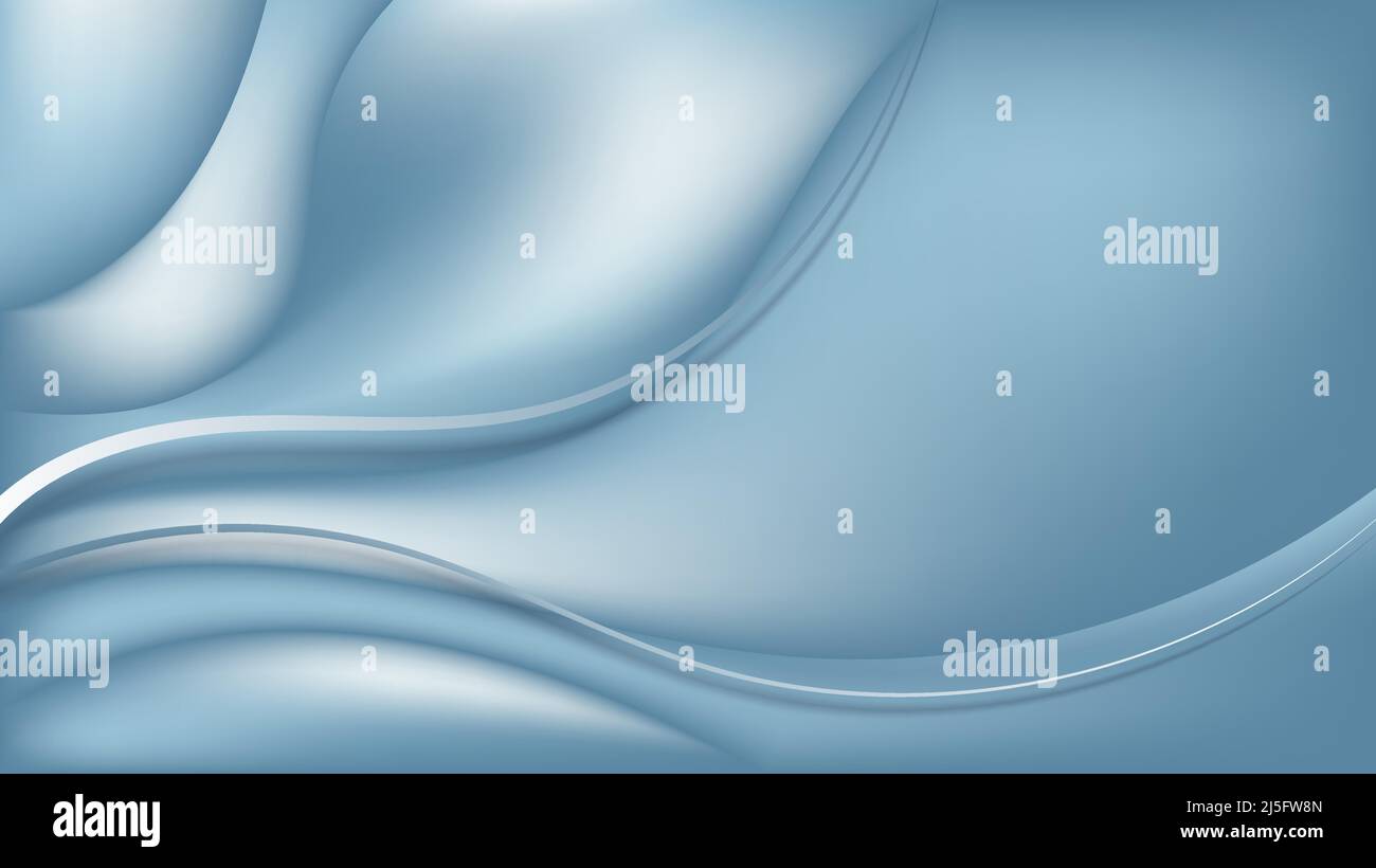 Abstract blue background 3D fluid wave gradient shapes pattern with lines elements. Vector illustration Stock Vector