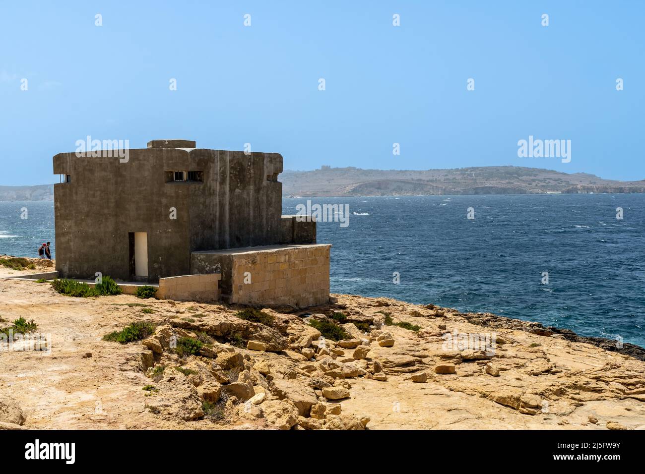 St Paul's Bay, Malta June 7th 2018 World War Two Pillbox overlooking