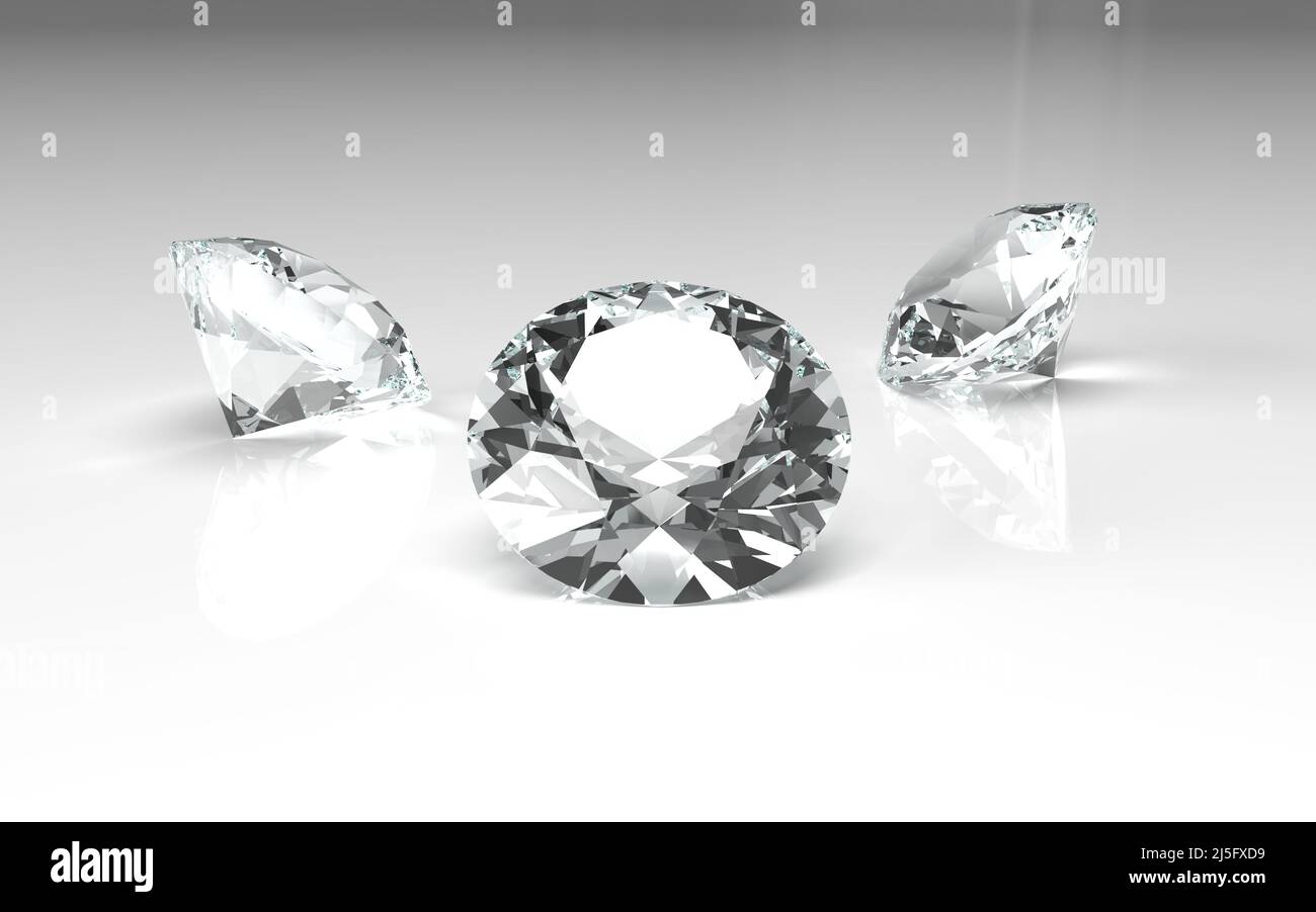 Diamond isolated on white background 3D rendering Stock Photo - Alamy