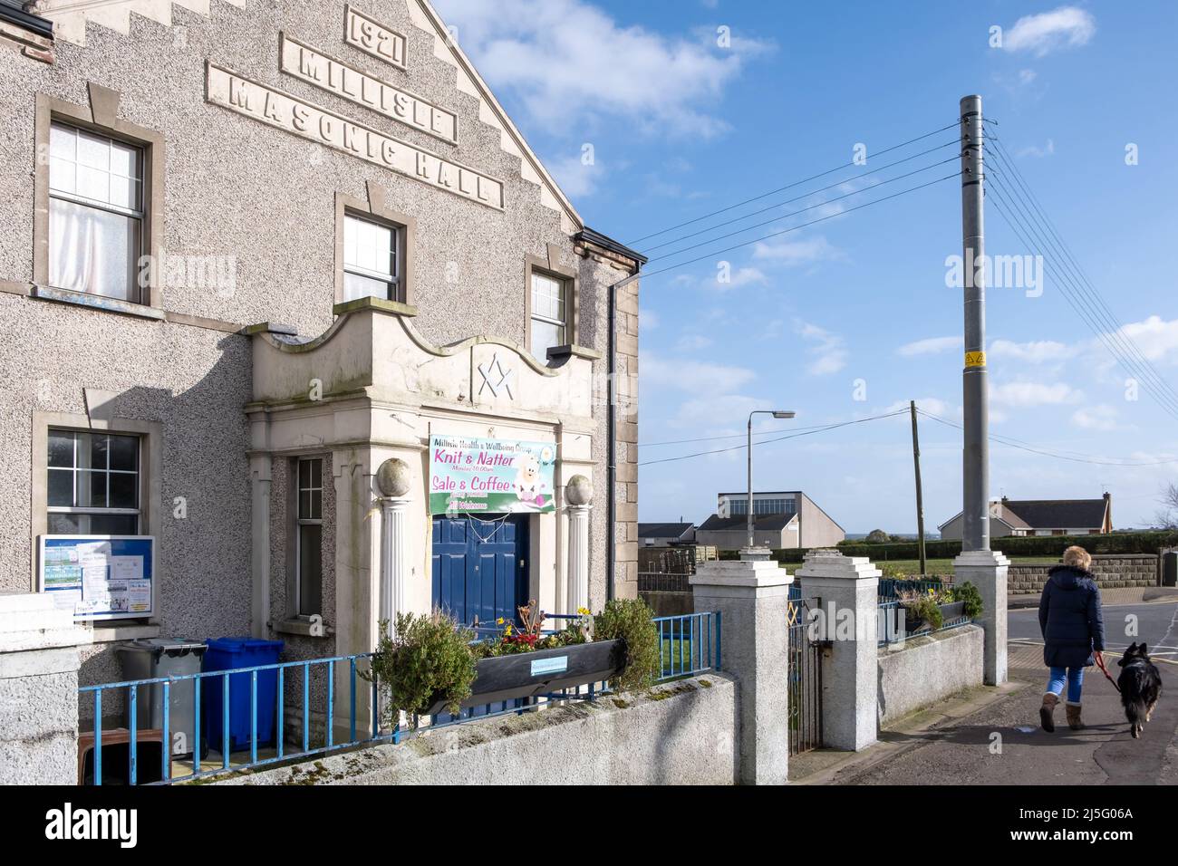 The Masonic Hall in the County Down coastal town of Millisle in Northern Ireland.3 Stock Photo