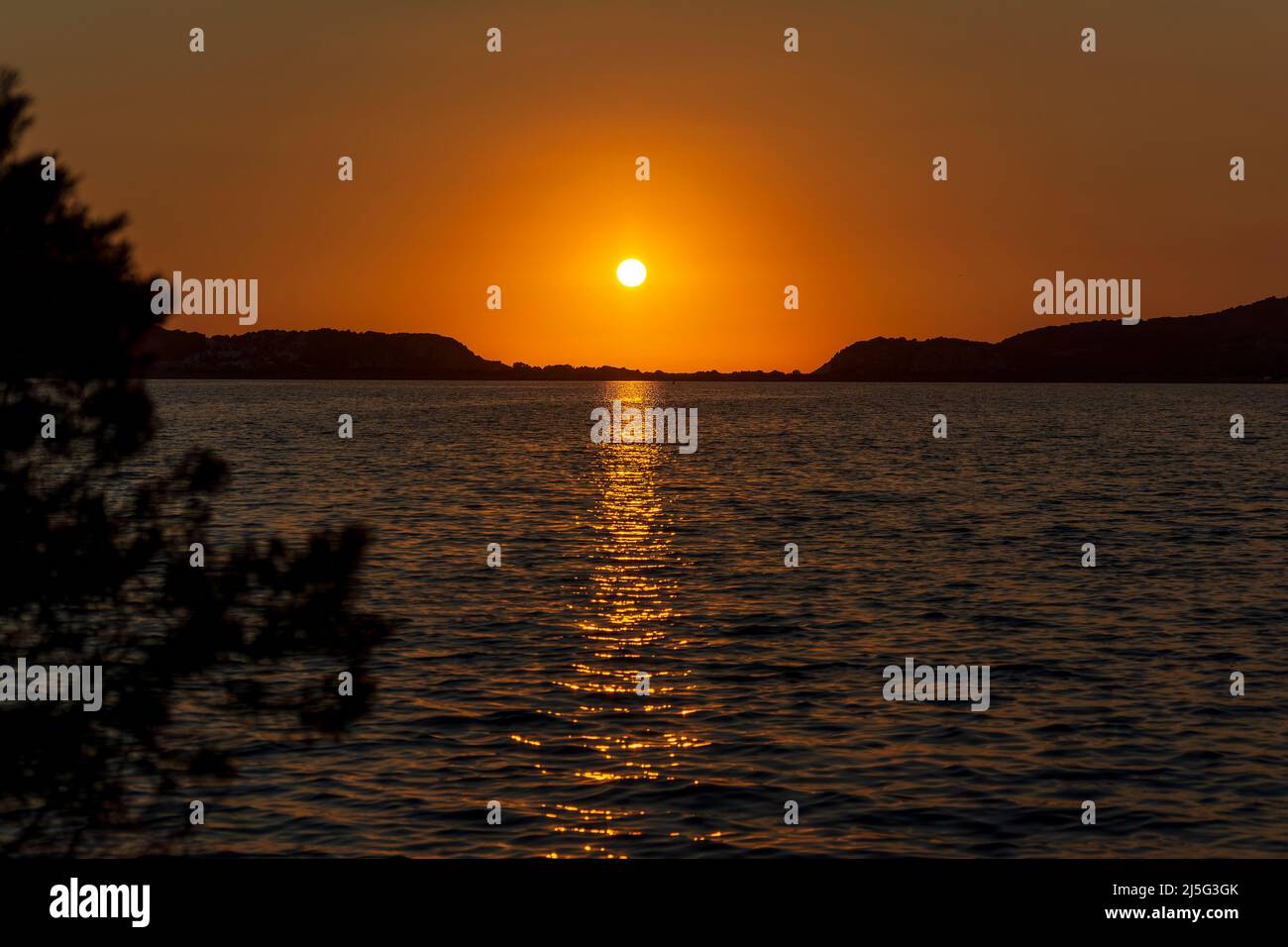 Sunset at the gialova lagoon. The gialova lagoon is one of the most