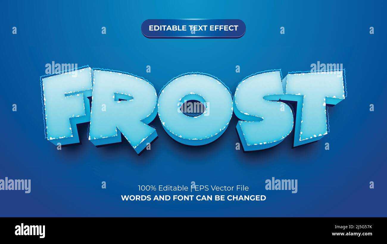 Frost 3d editable text effect Stock Vector