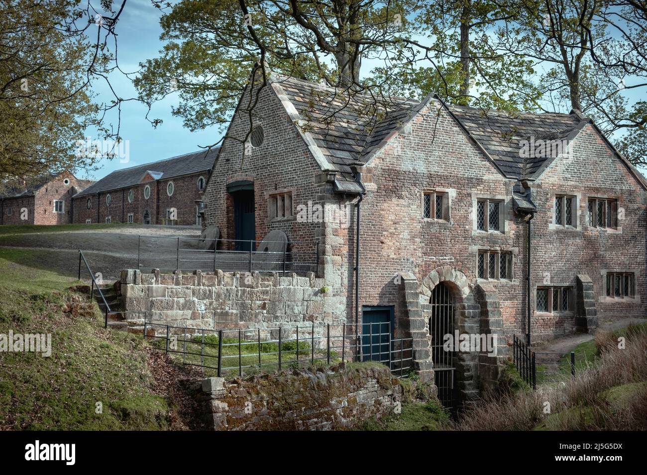 National Trust Watermill at Dunham Massey Stock Photo Alamy