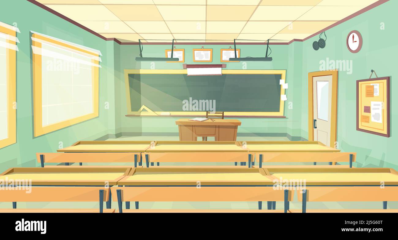 Vector cartoon background - back to college. Empty school classroom,  interior inside, lecture hall. Education concept illustration, university  trainin Stock Vector Image & Art - Alamy