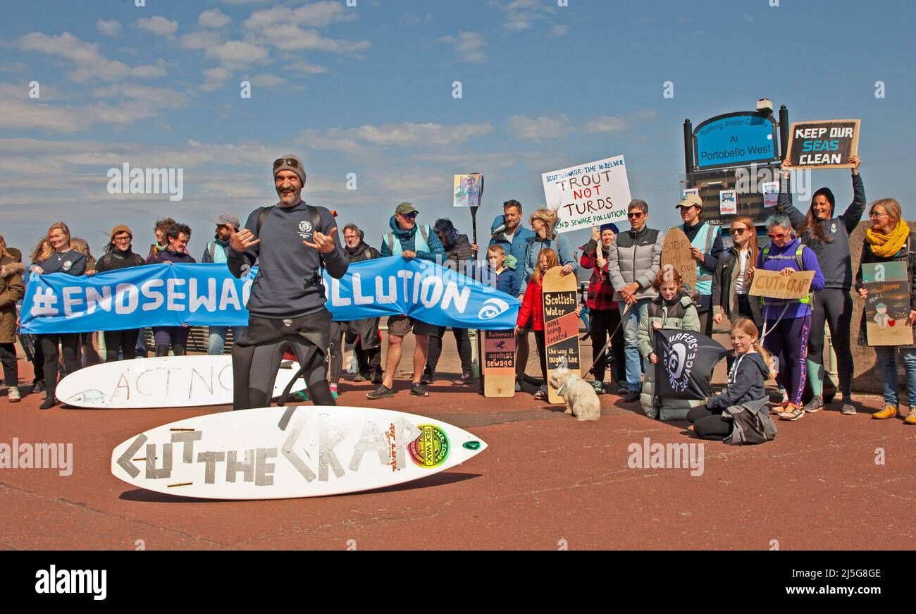 Portobello, Edinburgh, Scotland, UK. 23rd April 2022. End Sewage