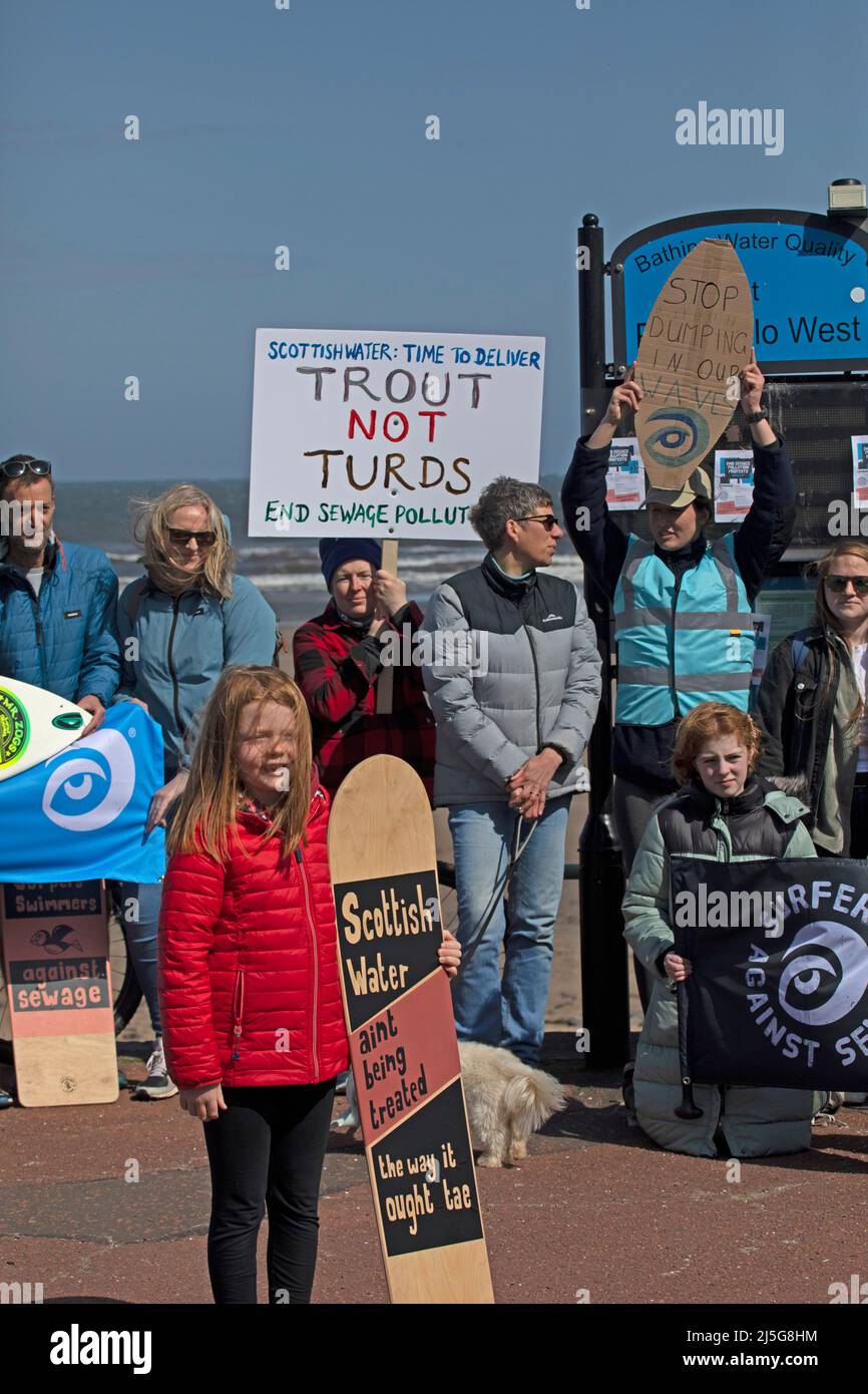 Portobello, Edinburgh, Scotland, UK. 23rd April 2022. End Sewage