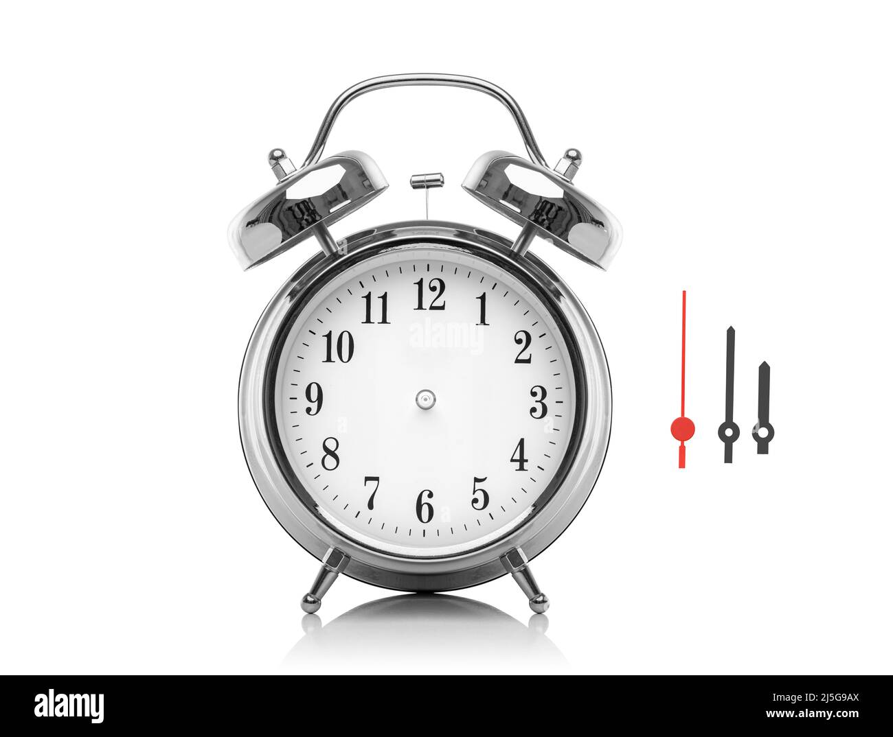 Alarm clock isolated on white background. Clock hands isolated Stock Photo Alamy
