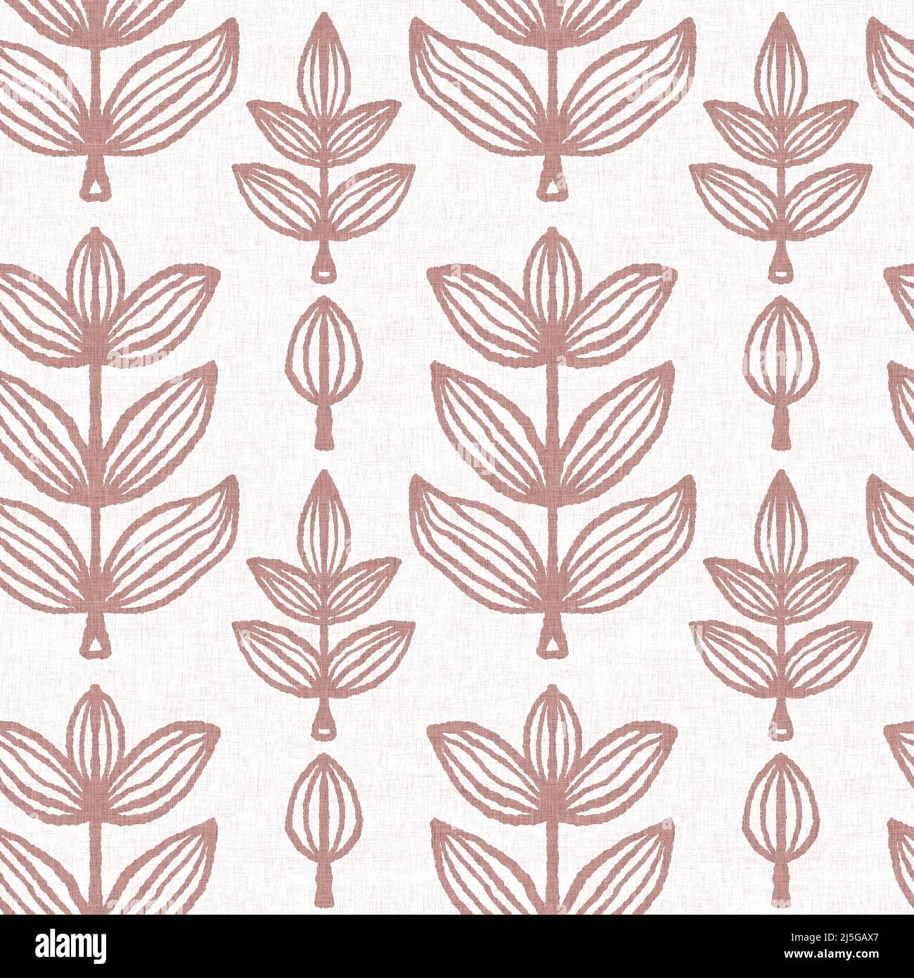Gender neutral pink foliage leaf seamless raster background. Simple