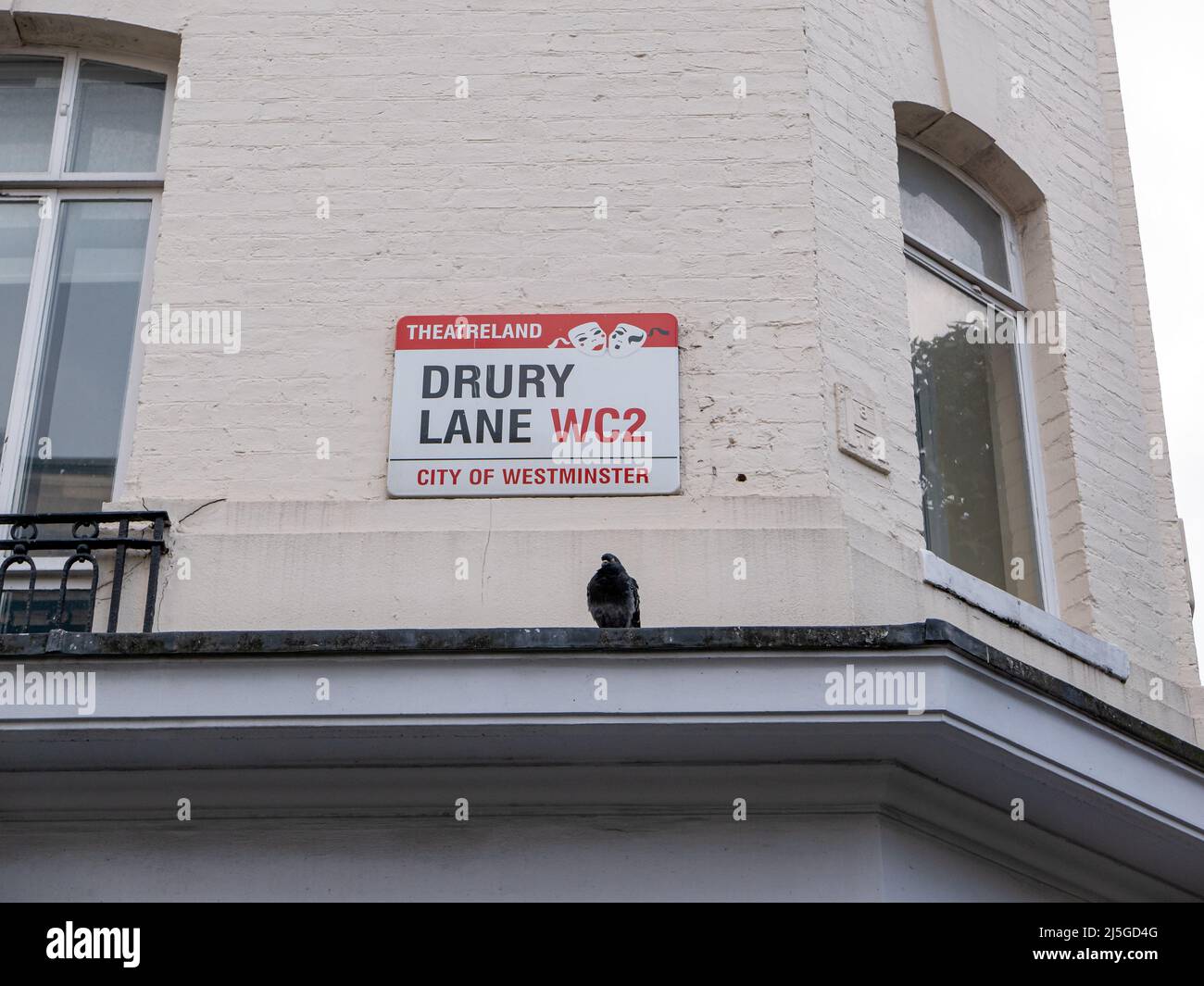 London, UK-09.10.21: Drury Lane Street name sign, City of Westminster, London, UK Stock Photo