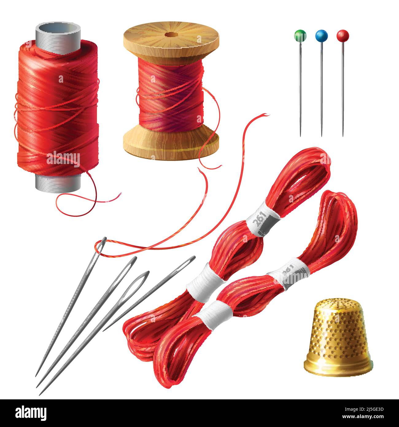 Vintage set of threads Stock Vector Images - Alamy