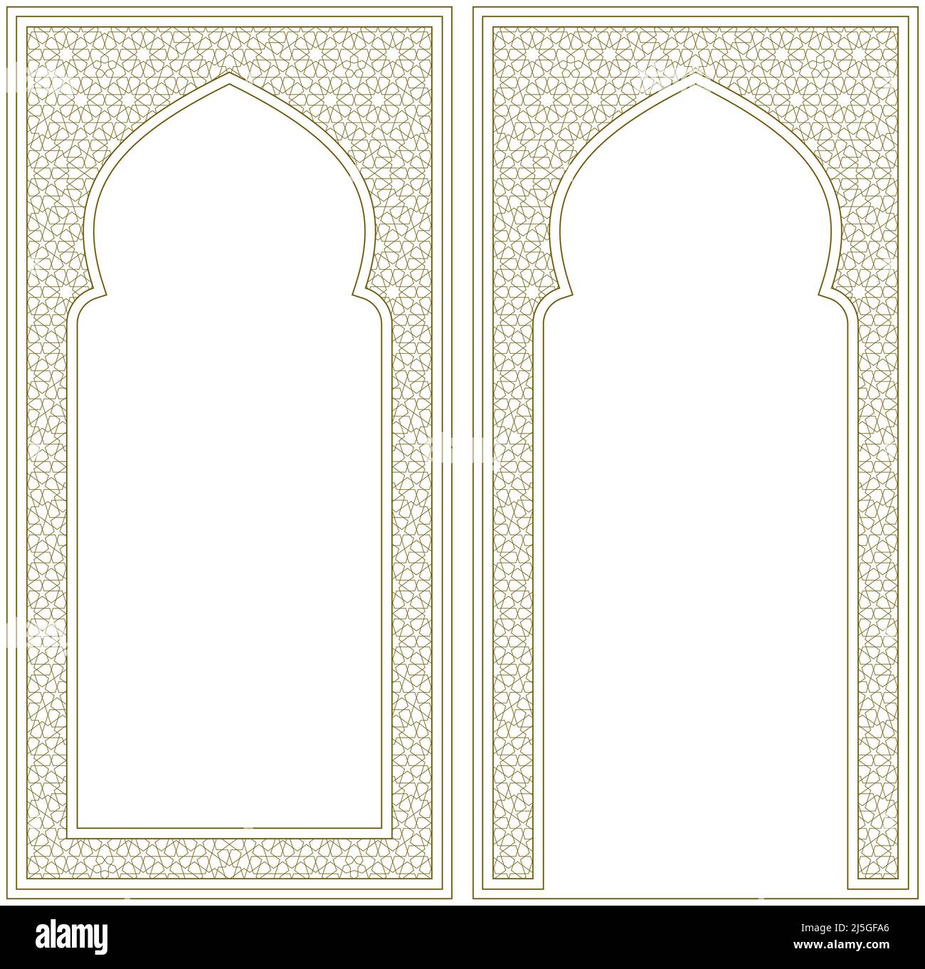 Two frames . Ornament in Arabic geometric style Stock Vector