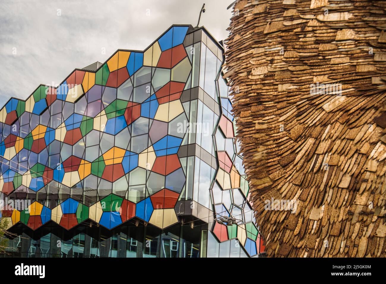 The Knife Angel visiting Stoke onTrent in April 2022 as part of its