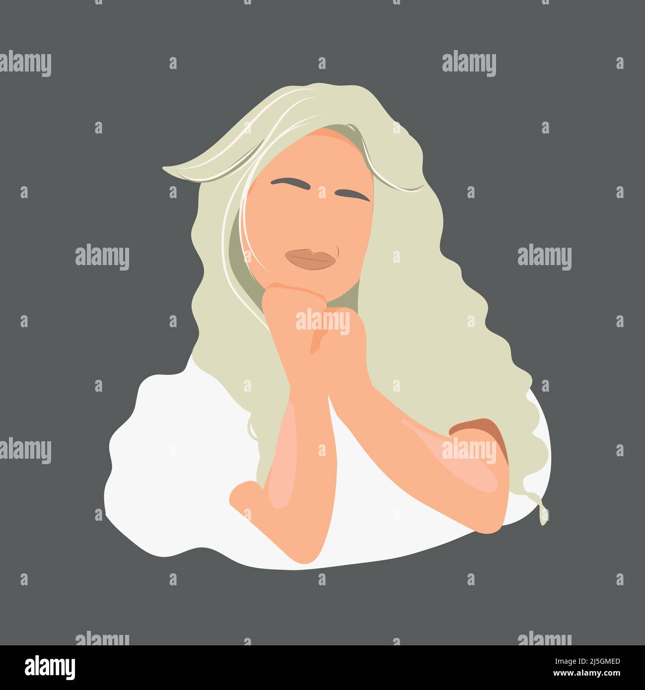 Young Woman with blonde hair Stock Vector