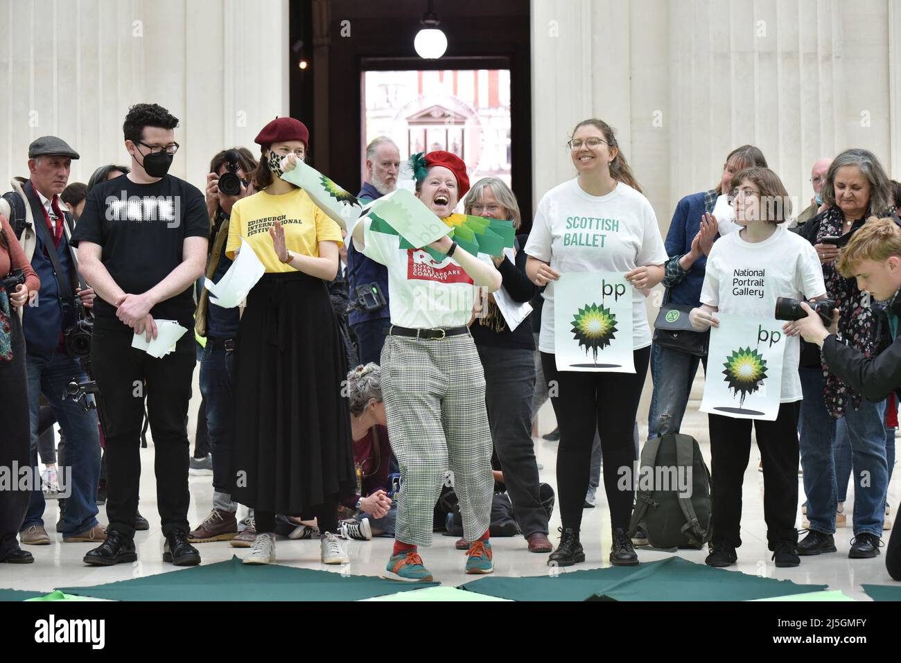 London, UK. 23 April 2022. BP or not BP held a protest at the British ...