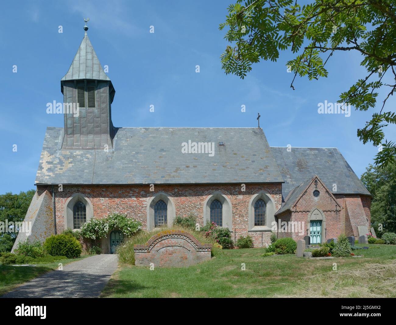 Sankt Martin Church in Osterhever,Eiderstedt Peninsula,North Sea,North Frisia,Germany Stock Photo