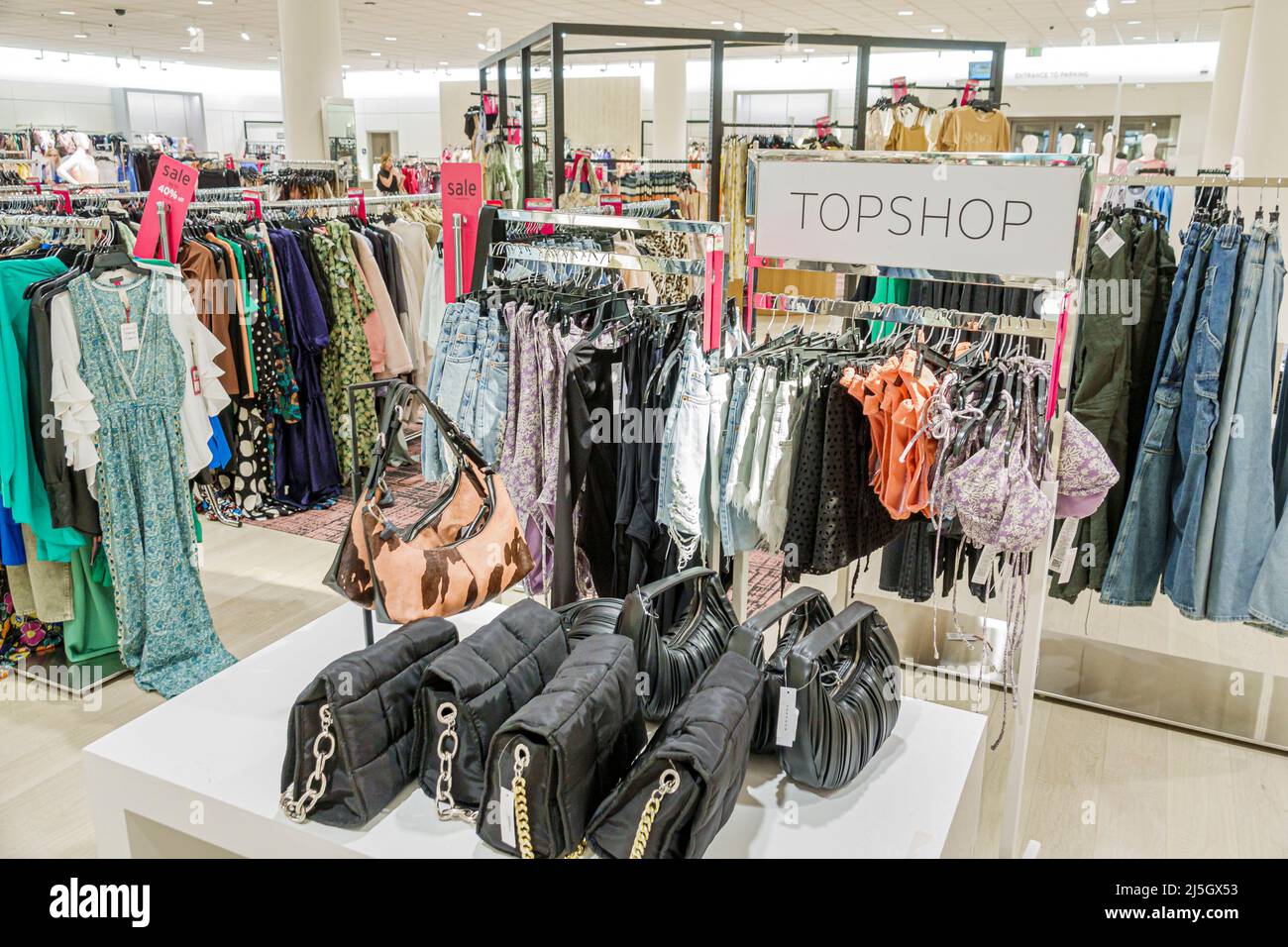 Miami Florida Coral Gables Shops at Merrick Park upscale outdoor shopping  mall Nordstrom Department Store inside interior retail display sale TopShop  Stock Photo - Alamy