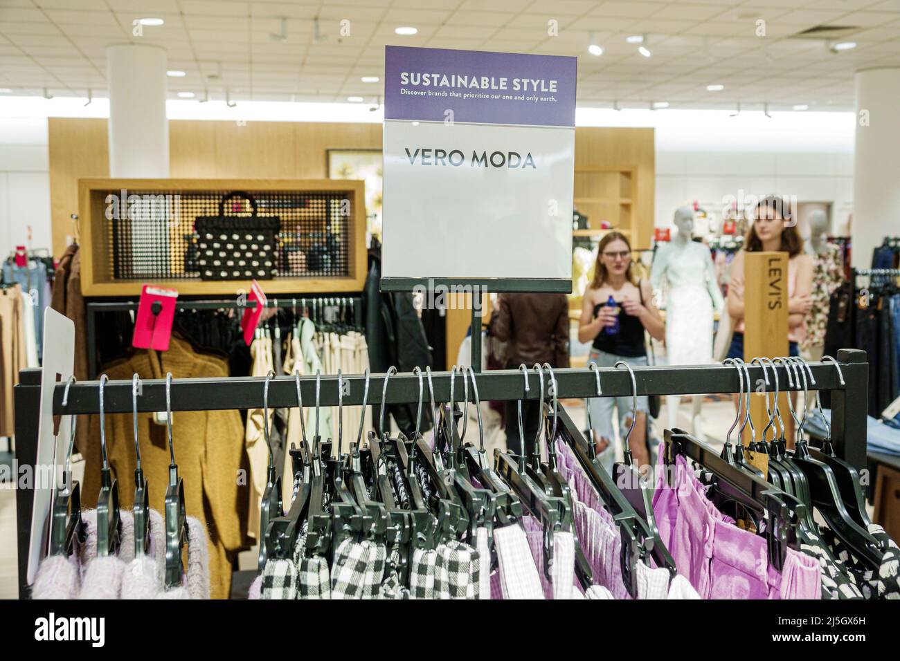Miami Florida Coral Gables Shops at Merrick Park upscale outdoor shopping mall Nordstrom Department Store inside interior retail display sale Vero Mod Stock Photo