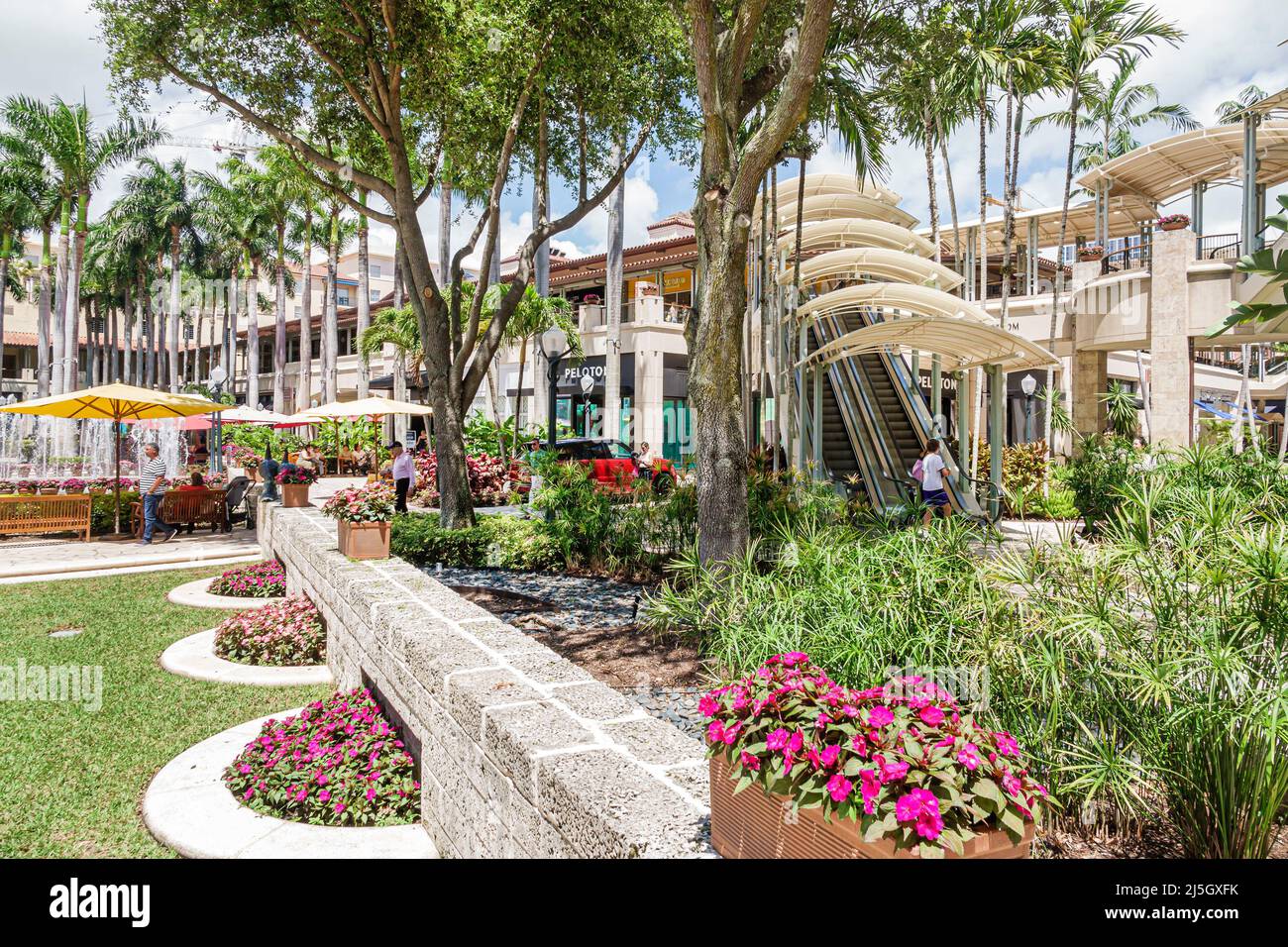 Miami Florida Coral Gables Shops at Merrick Park upscale outdoor shopping mall Stock Photo